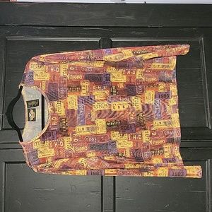 Authentic womens Harley sheer scoop neck long sleeve shirt size XL